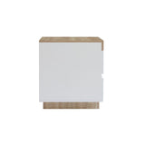 NNEDSZ Ashley Coastal White Wooden Bedside Table