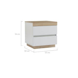 NNEDSZ Ashley Coastal White Wooden Bedside Table