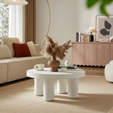 NNEDSZ Julia White Round Coffee Table