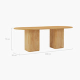NNEDSZ Tate 8 Seater Dining Table in Natural