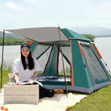 NNEDSZ Silver glue Waterproof Camping tent with Awning - Size: 240x240x155cm, charming and sturdy for outdoor excursions (blue)