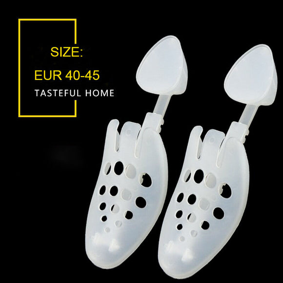 NNEDSZ Adjustable Transparent Shoe Tree Stretcher, Size EUR 40-45 (One Pair)