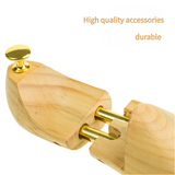 NNEDSZ Adjustable Pine Wood Shoe Tree with Brass Knobs, Size EUR 43-44