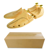 NNEDSZ Adjustable Pine Wood Shoe Tree with Brass Knobs, Size EUR 45-46