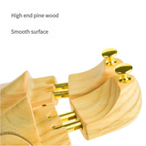 NNEDSZ Adjustable Pine Wood Shoe Tree with Brass Knobs, Size EUR 45-46