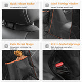 NNEDSZ Dog Car Seat Cover, Waterproof & Nonslip Pet Seat Cover with Mesh Window, Scratchproof Hammock for Cars, Trucks, SUVs
