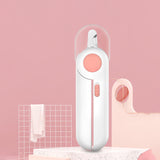 NNEDSZ Pet Nail Clippers Set with LED Light and Safety Guard, Grinder for Cats & Small Animals, Clippers for Dogs, Pink