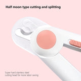 NNEDSZ Pet Nail Clippers Set with LED Light and Safety Guard, Grinder for Cats & Small Animals, Clippers for Dogs, Pink