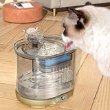 NNEDSZ 5000mAh Intelligent Charging Pet Water Fountain with Dual Flow Modes and Timer 2.2L