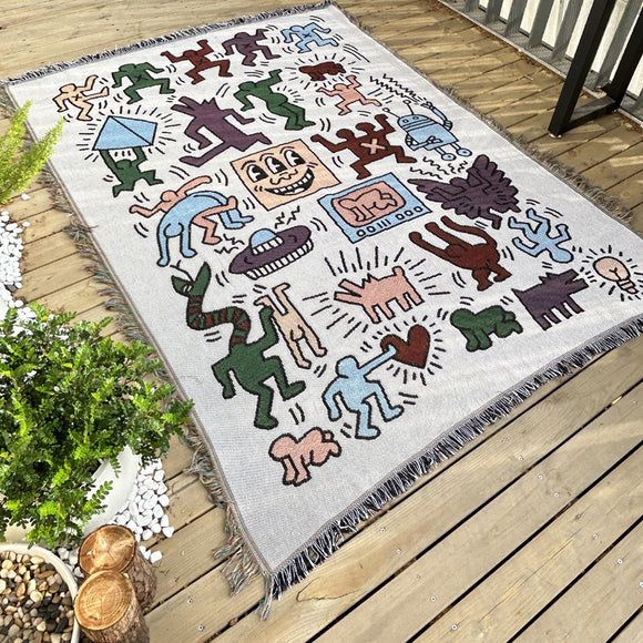 NNEDSZ 2pcs pack set 90*150cm Bohemian Picnic Blanket, Waterproof Camping Blanket, Outdoor Rug for Camping, Picnic, Beach