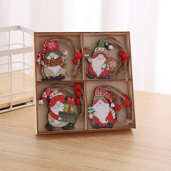NNEDSZ 3 boxe style a set New Christmas Decorations, Small Wooden Pendants, Christmas Tree Decorations, 12 Wooden Box Packaging Pendants