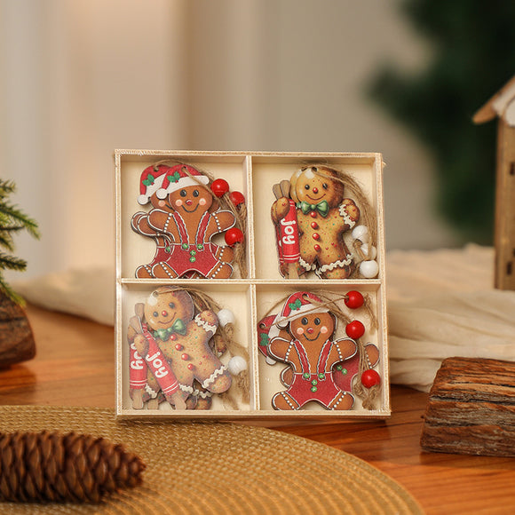 NNEDSZ 3 boxe style a set New Christmas Decorations, Small Wooden Pendants, Christmas Tree Decorations, 12 Wooden Box Packaging Pendants