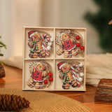 NNEDSZ 3 boxe style a set New Christmas Decorations, Small Wooden Pendants, Christmas Tree Decorations, 12 Wooden Box Packaging Pendants