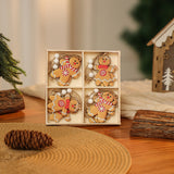 NNEDSZ 3 boxe style a set New Christmas Decorations, Small Wooden Pendants, Christmas Tree Decorations, 12 Wooden Box Packaging Pendants