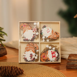NNEDSZ 3 boxe style a set New Christmas Decorations, Small Wooden Pendants, Christmas Tree Decorations, 12 Wooden Box Packaging Pendants