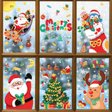 NNEDSZ Christmas Window Stickers - Festive Santa Claus, Penguin, and Reindeer Decals for Holiday Home Decor - 2 Set of 16 Sheets (25*35cm)