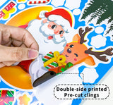 NNEDSZ Christmas Window Stickers - Festive Santa Claus, Penguin, and Reindeer Decals for Holiday Home Decor - 2 Set of 16 Sheets (25*35cm)