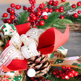 NNEDSZ Christmas Wreath with Pine Cones, Red Berries, and Festive Bow - 40cm Holiday Door Decor