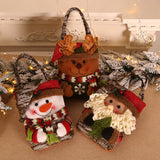 NNEDSZ 3 PCS Christmas Gift Bags - Santa, Snowman, and Reindeer Design for Holiday Treats and Presents
