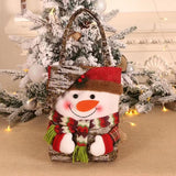 NNEDSZ 3 PCS Christmas Gift Bags - Santa, Snowman, and Reindeer Design for Holiday Treats and Presents