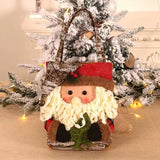 NNEDSZ 3 PCS Christmas Gift Bags - Santa, Snowman, and Reindeer Design for Holiday Treats and Presents
