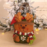 NNEDSZ 3 PCS Christmas Gift Bags - Santa, Snowman, and Reindeer Design for Holiday Treats and Presents