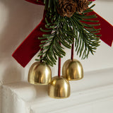 NNEDSZ Christmas Door Hanging Ornament with Pinecones, Bells, and Red Ribbon – 16x11cm Festive Decor（2 PCS））