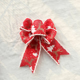 NNEDSZ Christmas-Themed Decorative Wired Ribbon Burlap– Reindeer and Tree Print Rolled Fabric Set ,Diameter 6.8 cm, length 2 cm (two set, 6 pieces in total)