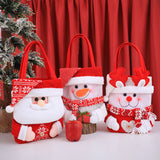 NNEDSZ Set of 3 Christmas Fabric Gift Tote Bags – Santa, Snowman, and Reindeer Design