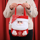 NNEDSZ Set of 3 Christmas Fabric Gift Tote Bags – Santa, Snowman, and Reindeer Design