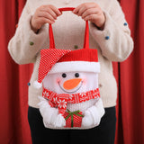 NNEDSZ Set of 3 Christmas Fabric Gift Tote Bags – Santa, Snowman, and Reindeer Design