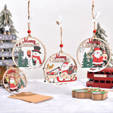 NNEDSZ Set of 4 Wooden Christmas Hanging Ornaments – Santa, Snowman, and Reindeer Decorations （2 set, 8 pieces in total)）