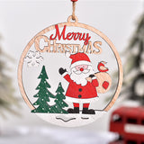 NNEDSZ Set of 4 Wooden Christmas Hanging Ornaments – Santa, Snowman, and Reindeer Decorations （2 set, 8 pieces in total)）