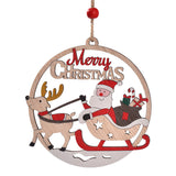 NNEDSZ Set of 4 Wooden Christmas Hanging Ornaments – Santa, Snowman, and Reindeer Decorations （2 set, 8 pieces in total)）