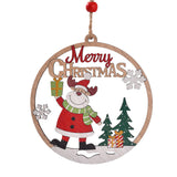 NNEDSZ Set of 4 Wooden Christmas Hanging Ornaments – Santa, Snowman, and Reindeer Decorations （2 set, 8 pieces in total)）