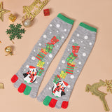 NNEDSZ Penguin Christmas tabi socks with gift tower design, women's cartoon stockings 5 pairs