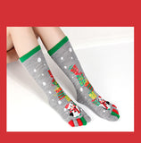 NNEDSZ Penguin Christmas tabi socks with gift tower design, women's cartoon stockings 5 pairs