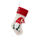 NNEDSZ Christmas Gnome Stocking with Red Striped Hat and Decorations - Holiday Decor (3 pieces)