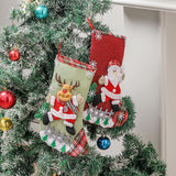 NNEDSZ Set of 4 Christmas Stockings with Santa, Reindeer, Snowman, and Teddy Bear - Holiday Mantel Decor