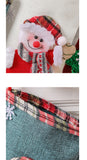 NNEDSZ Set of 4 Christmas Stockings with Santa, Reindeer, Snowman, and Teddy Bear - Holiday Mantel Decor