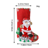 NNEDSZ Set of 4 Christmas Stockings with Santa, Reindeer, Snowman, and Teddy Bear - Holiday Mantel Decor