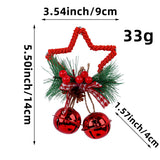 NNEDSZ Red Star Christmas Ornament with Bells and Pinecone - Holiday Wreath Decoration 10 pieces