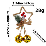NNEDSZ Rustic Christmas Star Ornament with Pinecone, Berries, and Bells - Holiday Home Decor (10 pieces)