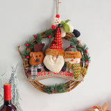 NNEDSZ Rustic Christmas Wreath with Santa, Reindeer, and Snowman - Holiday Door Decoration
