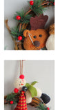 NNEDSZ Rustic Christmas Wreath with Santa, Reindeer, and Snowman - Holiday Door Decoration