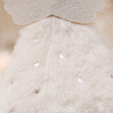 NNEDSZ Fluffy Angel Hanging Ornament with Heart and Glitter Wings - Christmas Tree Decoration 16*10 cm Pink(6 pieces)