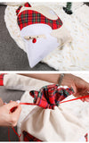 NNEDSZ Large Santa Claus Gift Bag with Drawstring Closure - Plaid Christmas Sack for Holiday Presents (3 pieces)