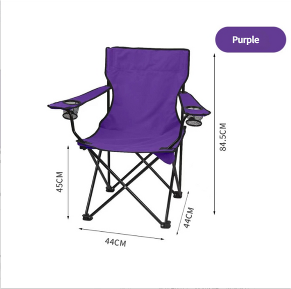 NNEDSZ 2pcs purple Portable Folding Camping Chair with Armrests and Cup Holder