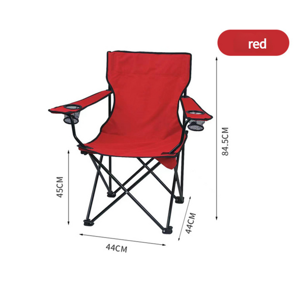 NNEDSZ 2pcs Red Portable Folding Camping Chair with Armrests and Cup Holder