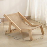 NNEDSZ Adjustable Wooden Cat Lounge Chair - Comfortable Woven Hammock for Cats